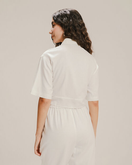 Camisa Cropped Beige